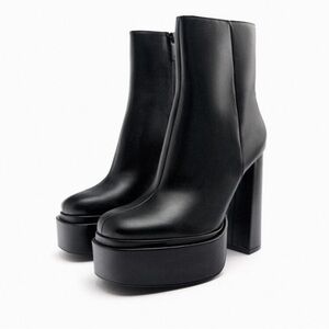Zara Black Platform Boots